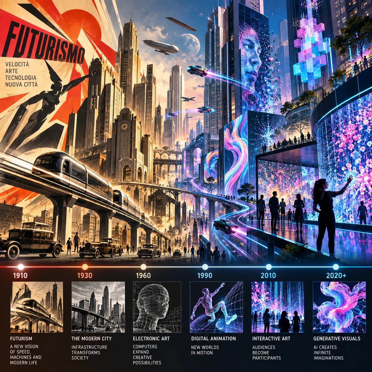Storia e evoluzione del futurismo: dal manifesto di Marinetti al digitale